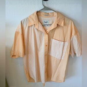 Abercrombie & Fitch Women's Peach Striped Blouse